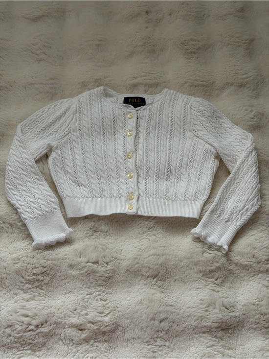 Polo Ralph Lauren Other - Polo Ralph Lauren Soft White Cable-Knit Cropped Cardigan - 3